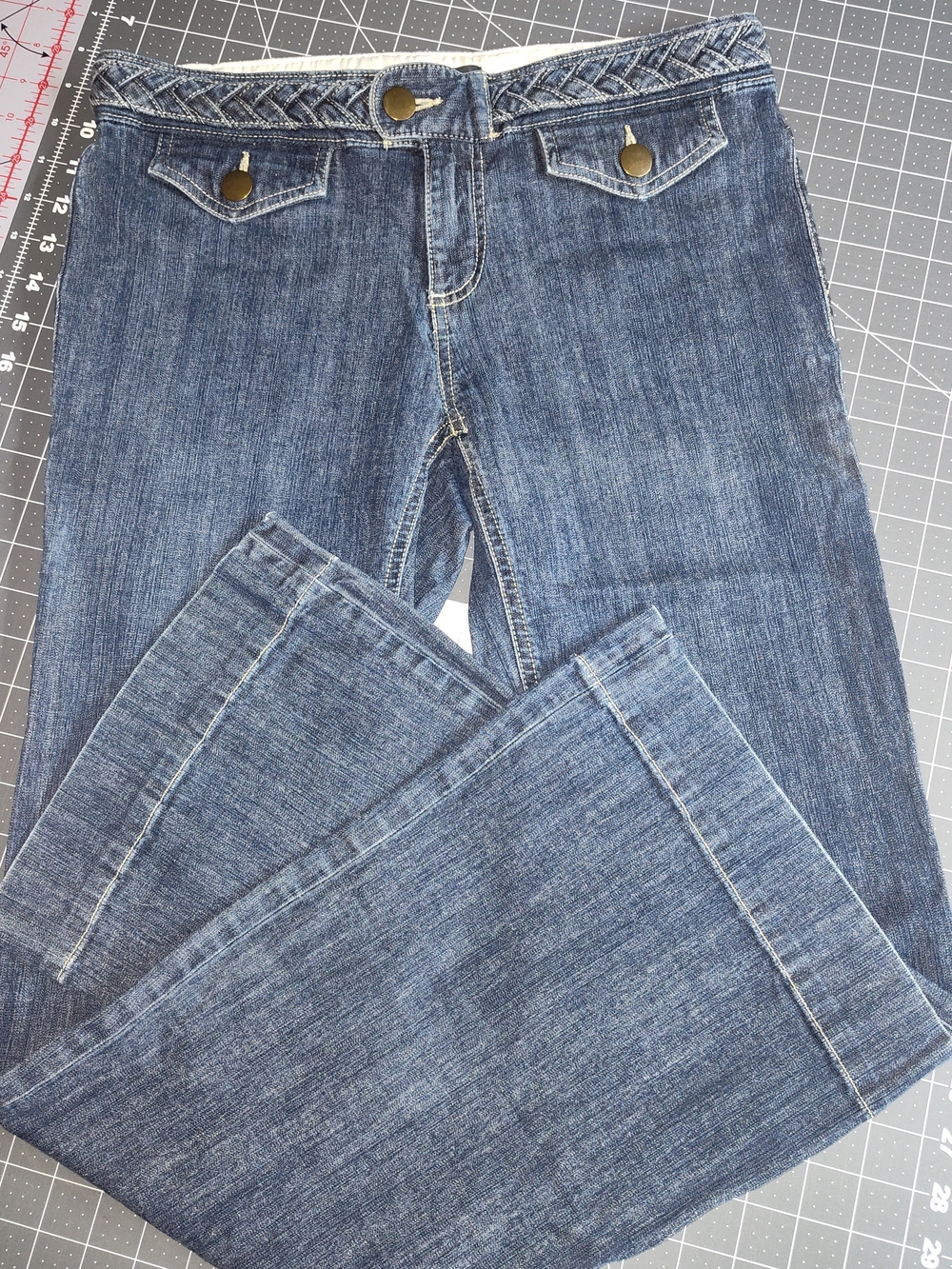 Vintage Banana Republic Women’s Blue Denim Jeans w/ Braided Waist Detail Size 4